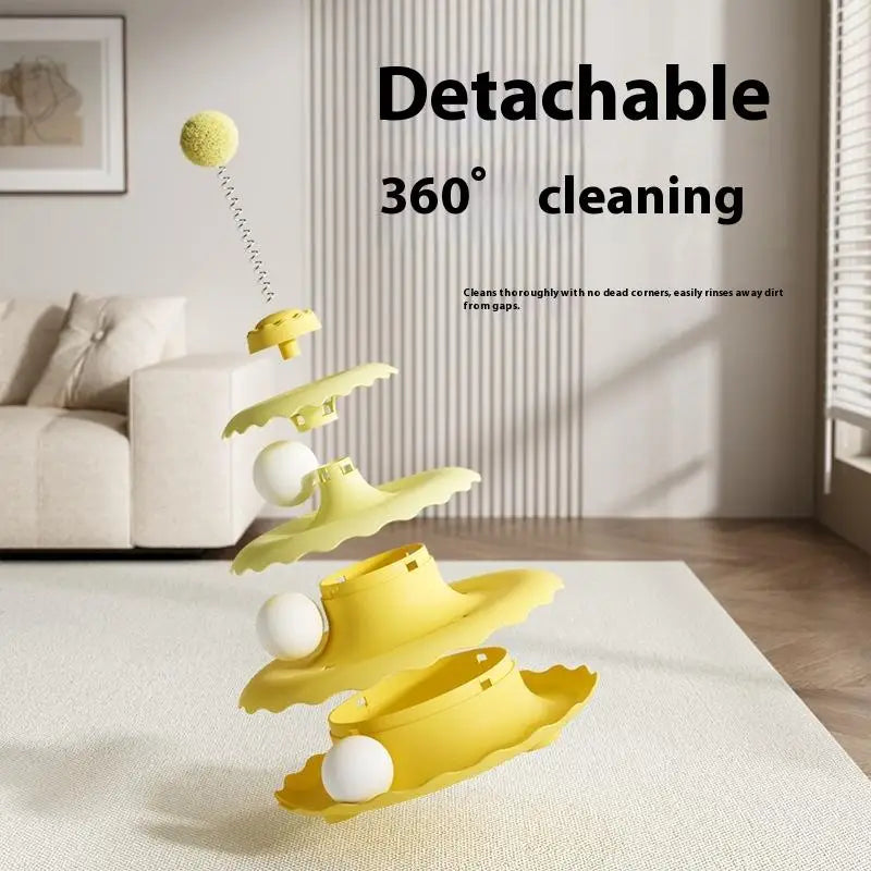Three Layer Turntable Educational Play Track Tower Cat Teaser Toy Household Cat Practice Self Entertainment Teasing Artifact Toy