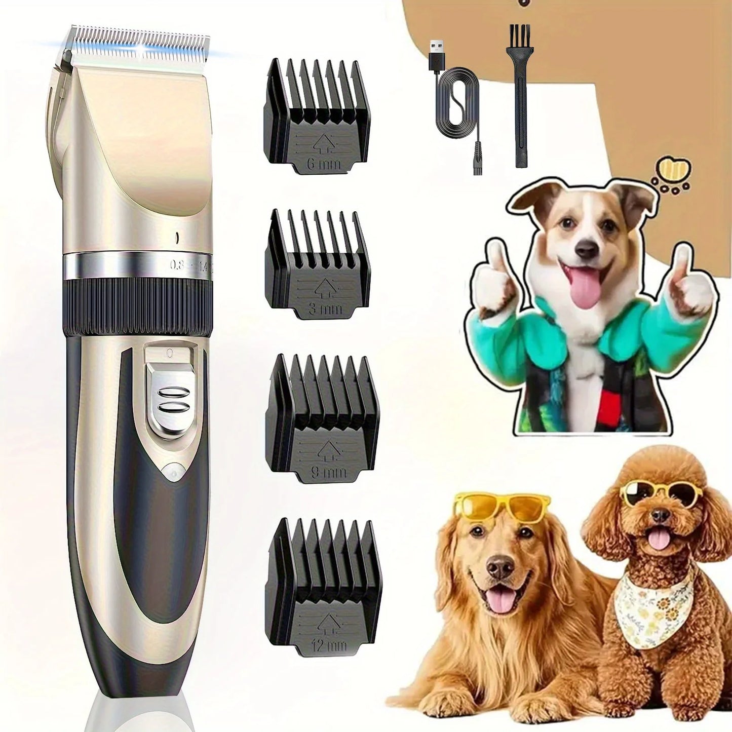 Professional Wireless Electric Pet Grooming Kit: Low-Noise Hair Trimmer – For Cats & Small-to-Medium Dogs, A Perfect Holiday Gif