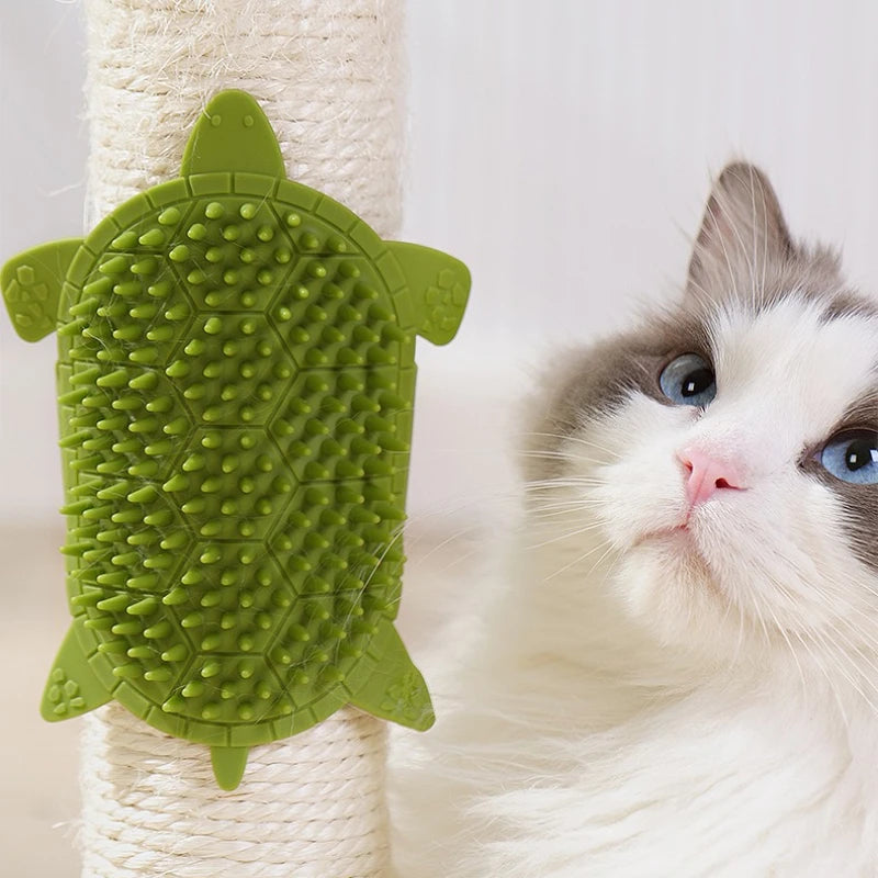 Cat Brush Comb Cat Toy Kitten Grooming Self Cleaning Wall Corner Scratcher Cats Massage Silicone Comb Brush Cat Accessories