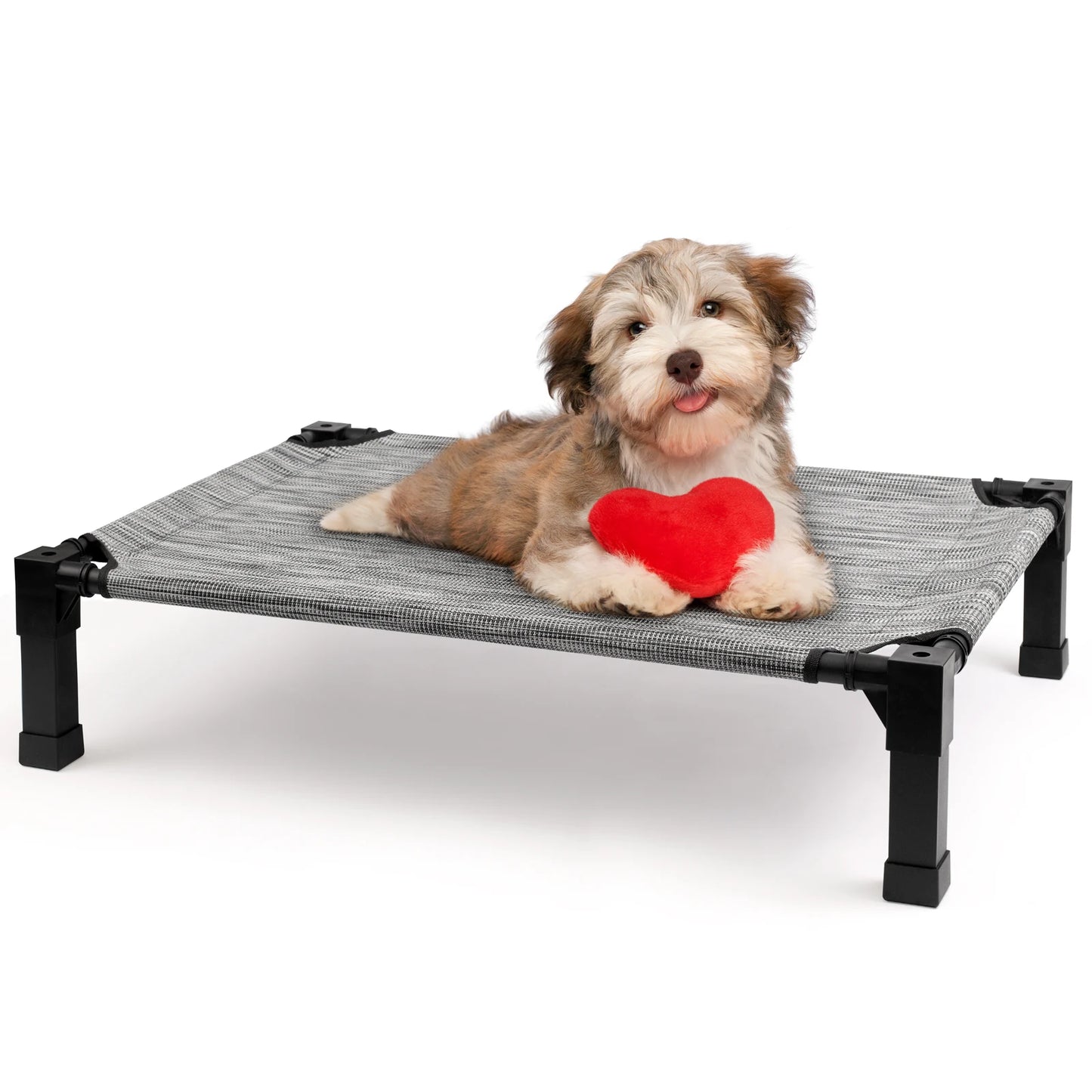 Elevated Dog Bed, Cooling Raised Pet Cot with Chew Proof Washable Breathable Mesh and Metal Frame, Portable Dog Cot Bed