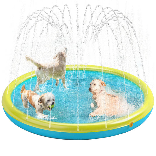 Splash Pad for Dogs, Non-Slip Splash Pad for Pets Summer Outdoor Water Toys, Sprinkler Pool for Dogs Outdoor Play