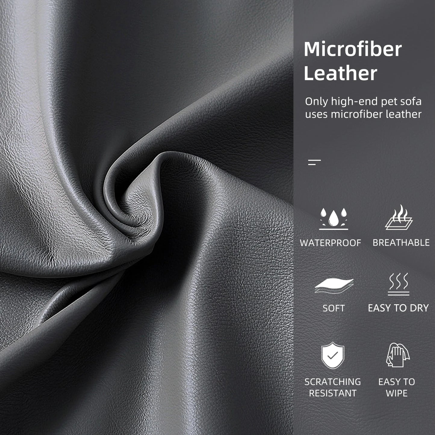 Elevated Dog Bed Sofa Mat Microfiber Leather Cover for Large Pet Snuggle Lounge Chair with Removable Cushion