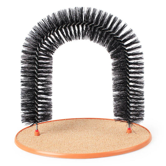 Cat Arch Self Groomer Massager Cat Rubbing Post with Sturdy Scratcher Pad Cat Face Scratcher for Indoor Kitten & Small Dog