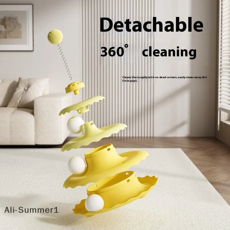 Three Layer Turntable Educational Play Track Tower Cat Teaser Toy Household Cat Practice Self Entertainment Teasing Artifact Toy