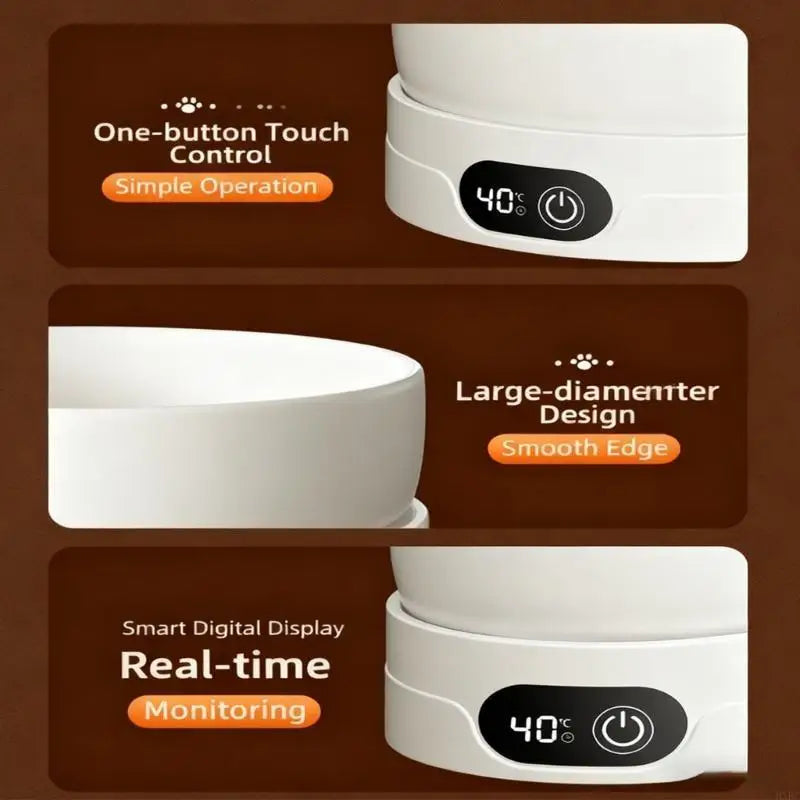 2025 New Electric Heated Pet Bowl 4 Temperature Settings Drinking Plate for Dogs, Cats, and Small Animals, Thermal Water Bowl