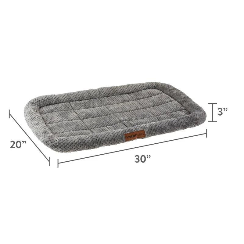 Cozy Dog Crate Mat Plush Foam Bolstered Padded Support Washable Pet Bed Fits 30 Inch Crate