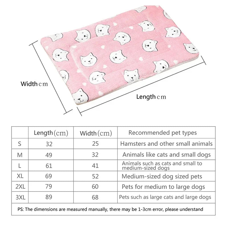 Thicken Cat Mat Breathable Flannel Cat Sleeping Mat Soft Dog Cushion for Small Dog Winter Warm Cat Blanket Snuffle mat dog Puppy