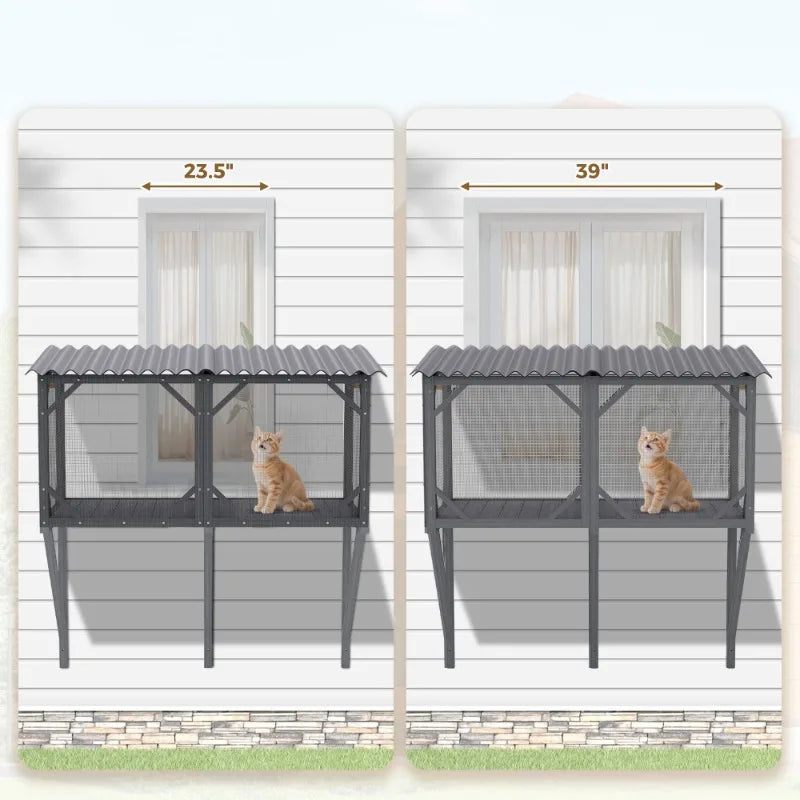Cat Window Box Outdoor Cat Fence Indoor Cat All day Cat Cage Window Sunbathing Nap Watching Cat Furniture