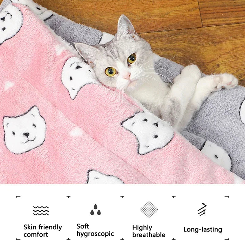 Thicken Cat Mat Breathable Flannel Cat Sleeping Mat Soft Dog Cushion for Small Dog Winter Warm Cat Blanket Snuffle mat dog Puppy