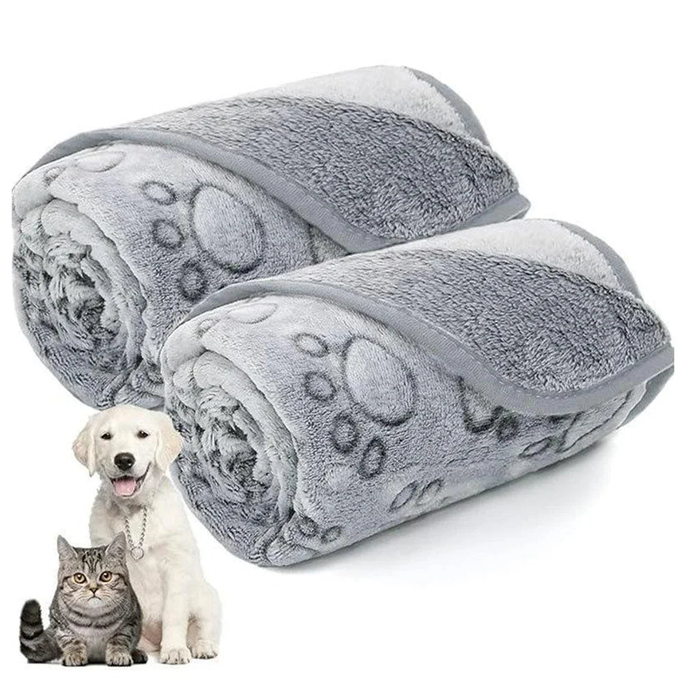 Winter Soft Dog Blanket Washable, Cat Blanket for Indoor Cats Mat Large Medium Small Dog Gifts Puppy Essentials (Grey) Bed