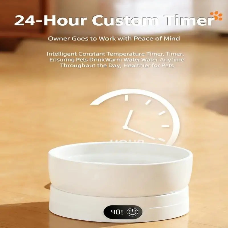 2025 New Electric Heated Pet Bowl 4 Temperature Settings Drinking Plate for Dogs, Cats, and Small Animals, Thermal Water Bowl