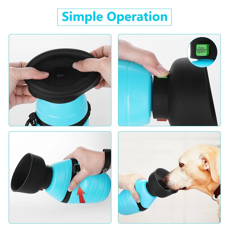 850ML Large Capacity Portable Dog Water Bottle Lightweight Leakproof Travel Pet Drink Dispenser For Outdoor Walking Hiking