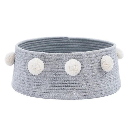 6 Colors Braided Cat Beds Basket Soft Fleece Ball Round Small Dog Bed Puppy Nest Bed Washable Pet Beds For Cats 40*16cm